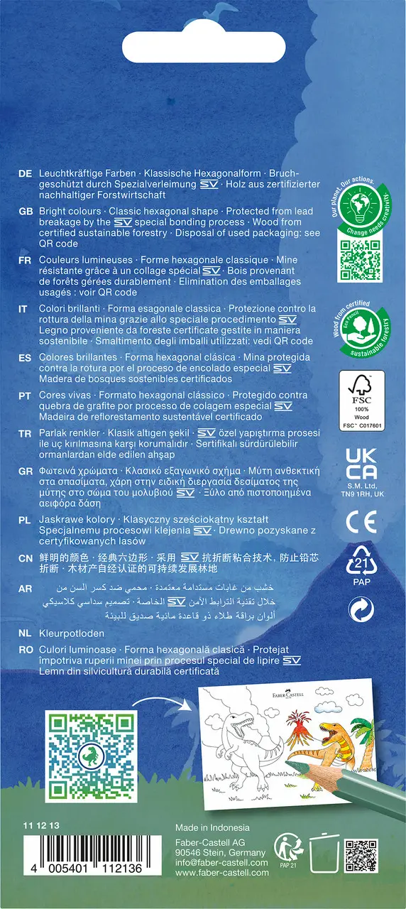 Карандаши 10 цв. Dinosaur + 3 металлик 111213, Faber-Castell 4