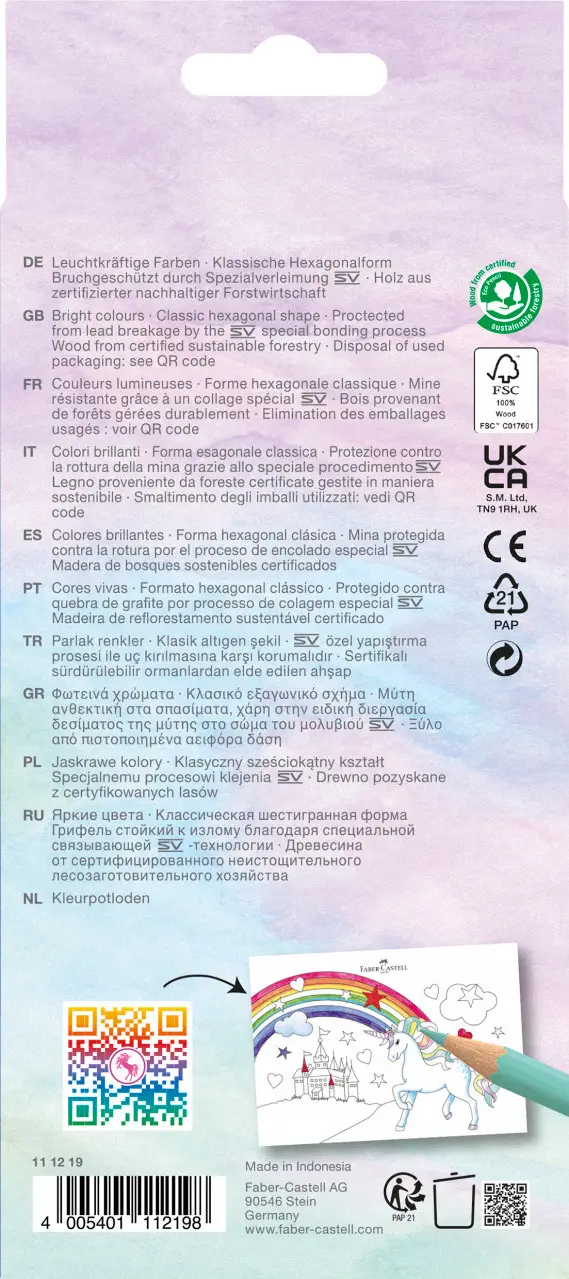 Карандаши 10 цв. Unicorn + 3 пастельных цвета 111219, Faber-Castell 4