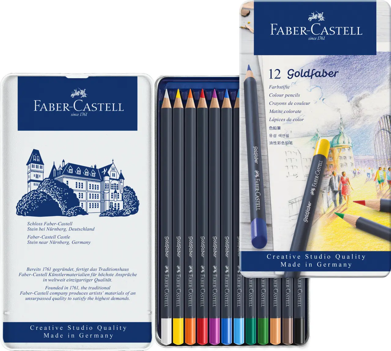 Карандаши 12 цв. Goldfaber Colour pencil в металлической коробке, 114712 Faber-Castell 1