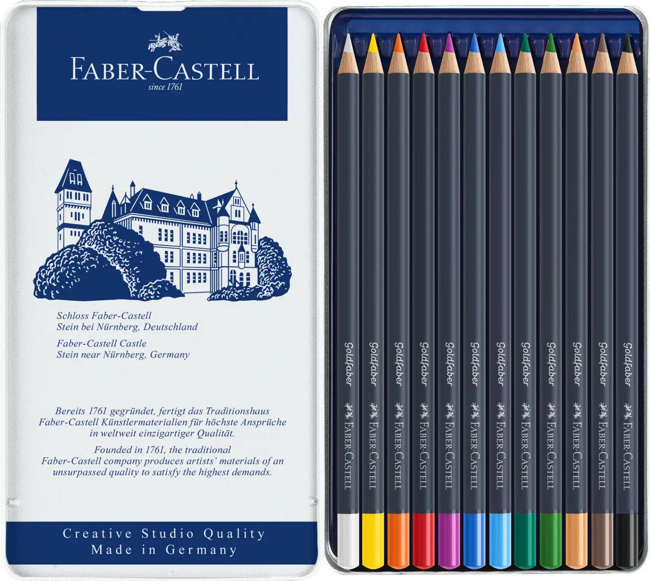 Карандаши 12 цв. Goldfaber Colour pencil в металлической коробке, 114712 Faber-Castell 2