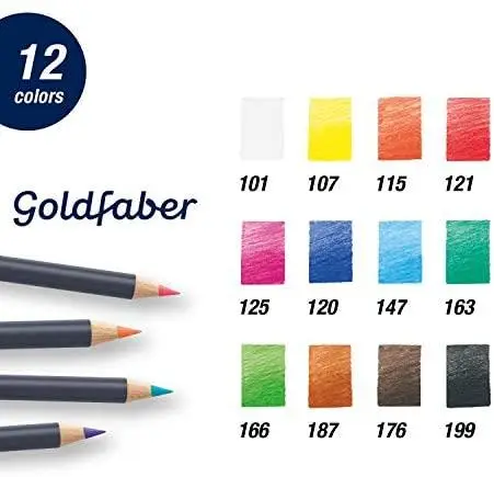 Карандаши 12 цв. Goldfaber Colour pencil в металлической коробке, 114712 Faber-Castell 3