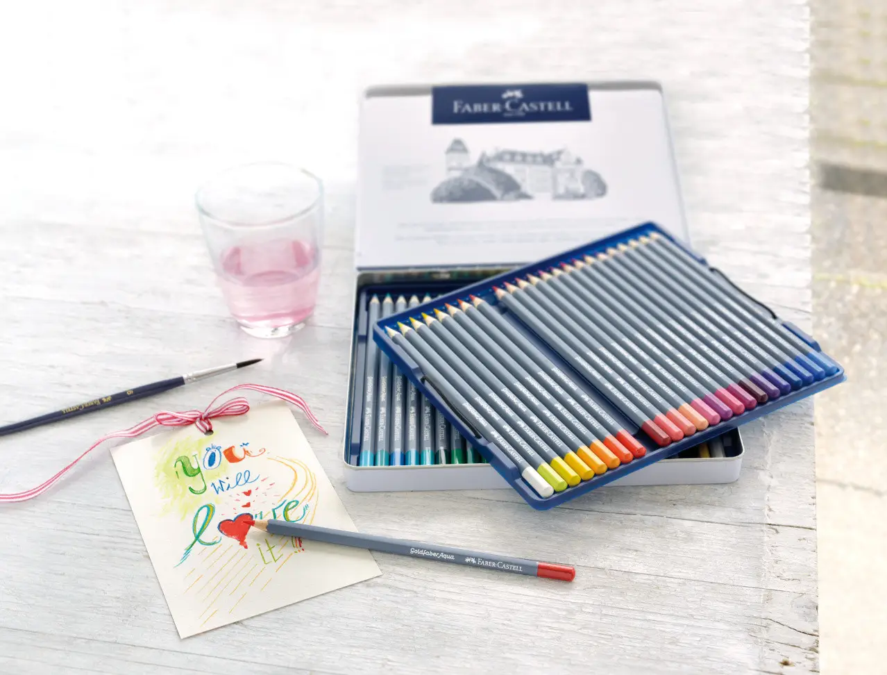 Карандаши 12 цв. акварельные Goldfaber Aqua в металлической коробке, 114612 Faber-Castell 6