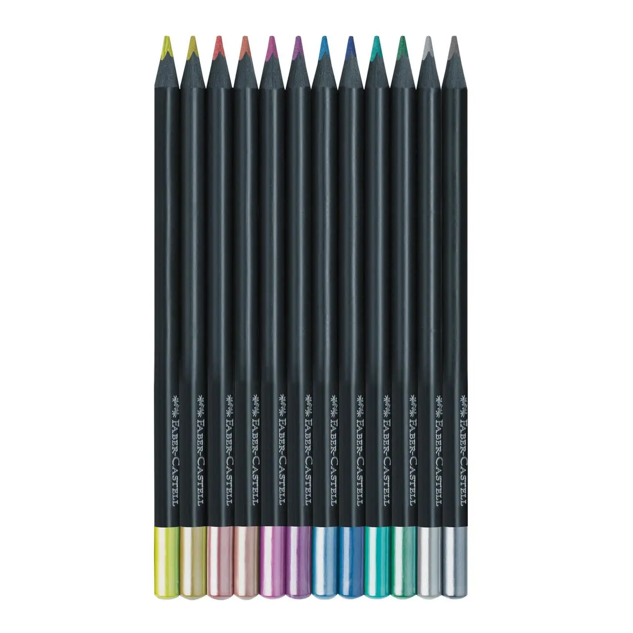 Олівці 12 кол. тригранні Metallic, чорне дерево 116415, Faber-Castell 1