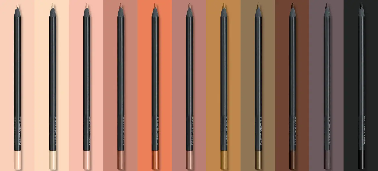 Карандаши 12 цв. трехгранные Skins tones, черное дерево 116414, Faber-Castell 4