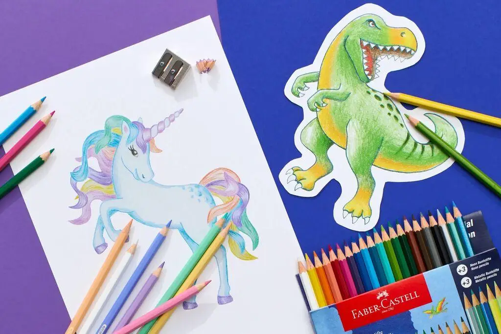 Карандаши 18 цв. Dinosaur + 3 неоновых + 3 маталика 111222, Faber-Castell 4