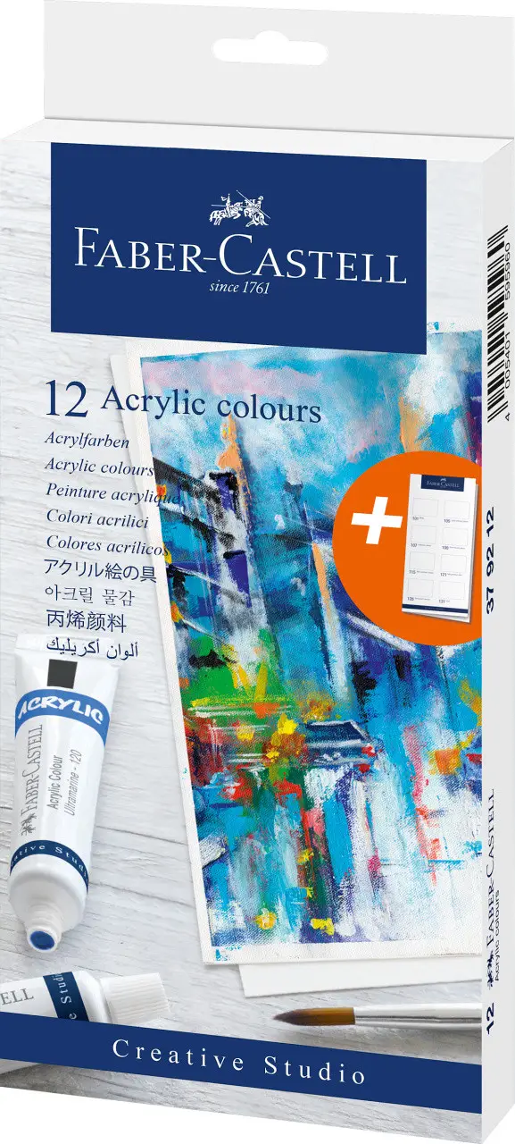 Фарба акрилова 12 кол. Creative Studio, 12 туб х 20 мл, 379212 Faber-Castell