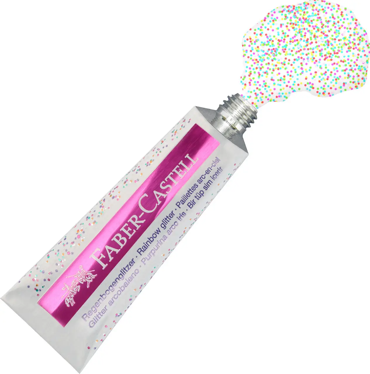 Фарба з блискітками для декору, Rainbow glitter tube, 2 туба по 12 мл, 125089, Faber-Castell 2