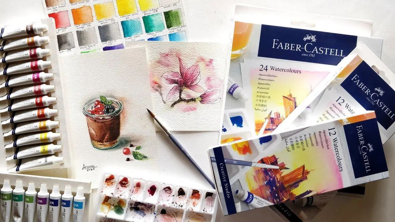 Фарби акварельні 12 кол. Watercolours, у тубах по 9 мл + палітра для змішування, 169612 Faber-Castell 7