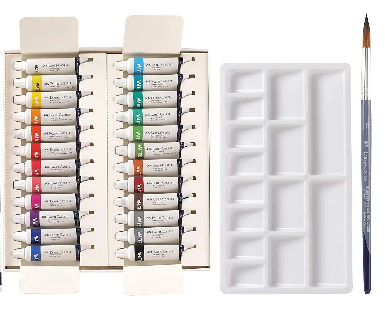 Фарби акварельні 24 кол. Watercolours, в тубах по 9 мл + палітра та пензлик, 169624 Faber-Castell 4