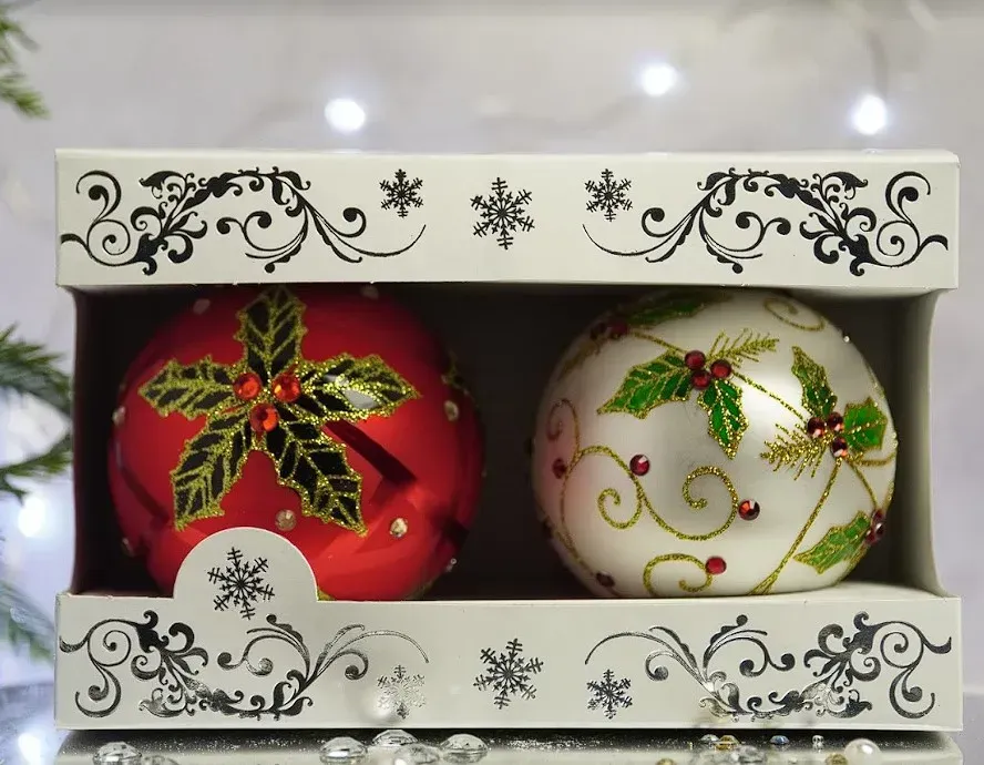 Набор елочных шаров "Рождественские цветы"