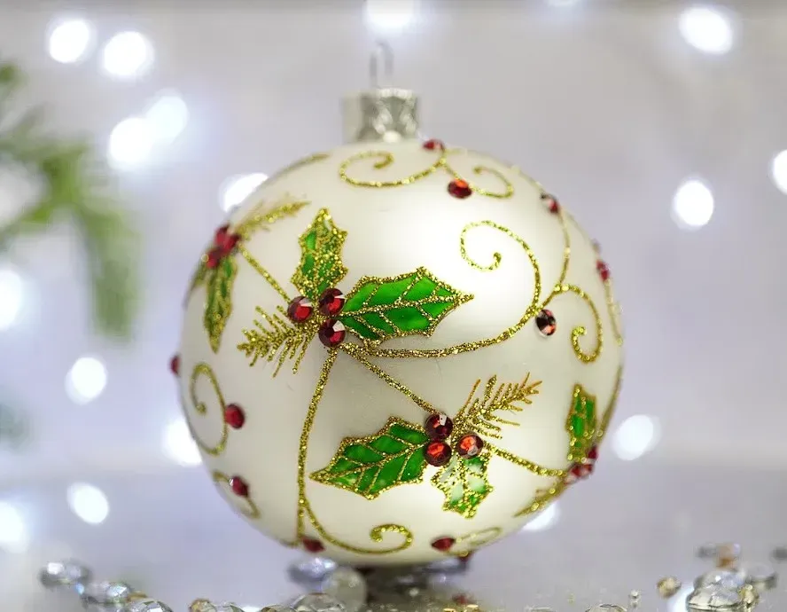 Набор елочных шаров "Рождественские цветы" 4