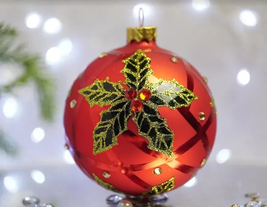 Набор елочных шаров "Рождественские цветы" 1