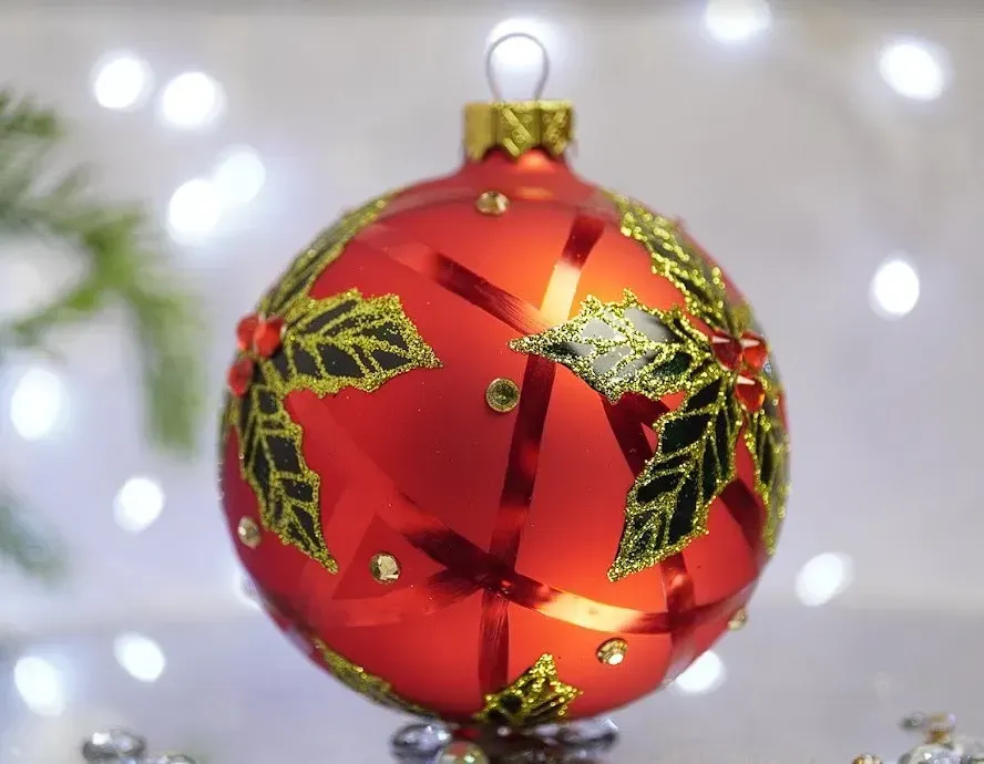 Набор елочных шаров "Рождественские цветы" 2