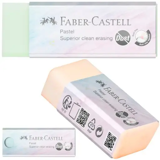 Гумка вінілова Dust-free Pastel, кольори пастельні асорті, 187392 Faber-Castell