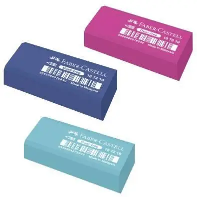 Гумка вінілова Dust-free Trend Mini, 3 гумки різних кольорів в блістерній упаковці, 187290, Faber-Castell 1