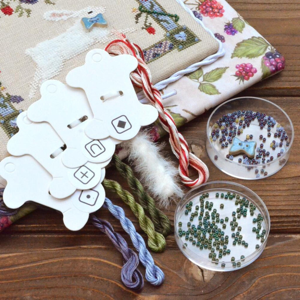 Набор для вышивания крестиком Х-056 "Кролик в ежевике" 13,5*13,5 см, TelaArtis 4