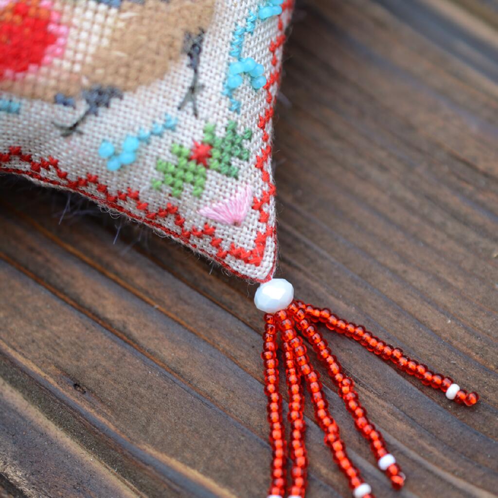 Набор для вышивания крестиком Х-406 "Подушечка. Снегирь" 8*8 см, TelaArtis 6