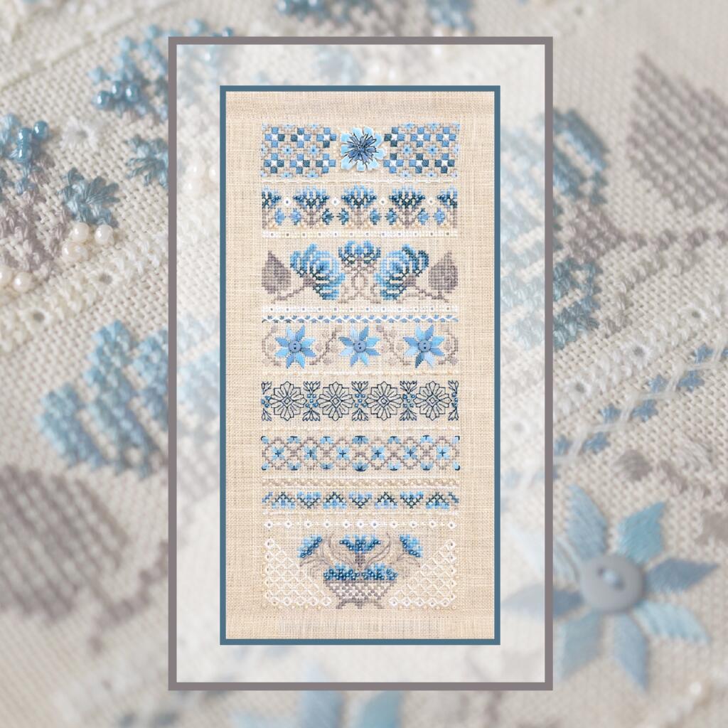 Набор для вышивания крестиком Х-510 "Волошковые узоры" 11*26 см, TelaArtis