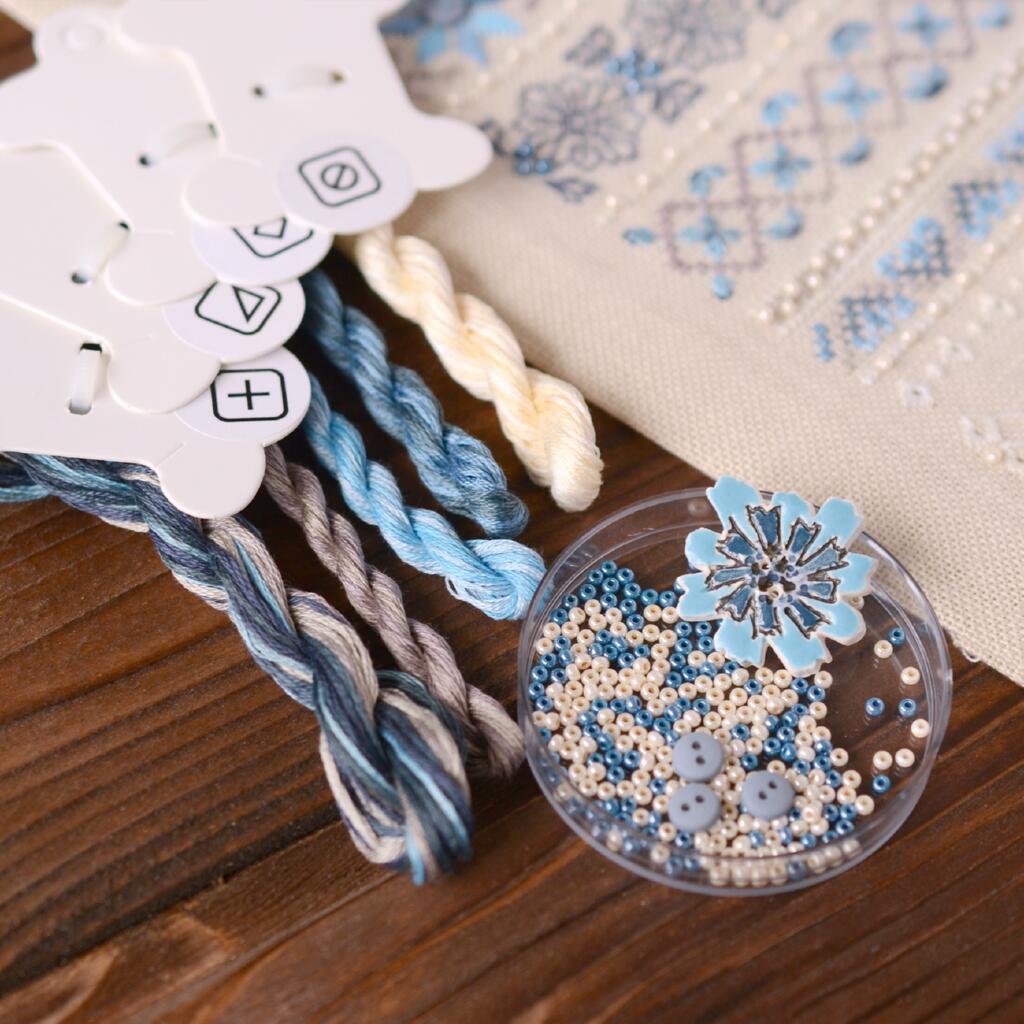 Набор для вышивания крестиком Х-510 "Волошковые узоры" 11*26 см, TelaArtis 1