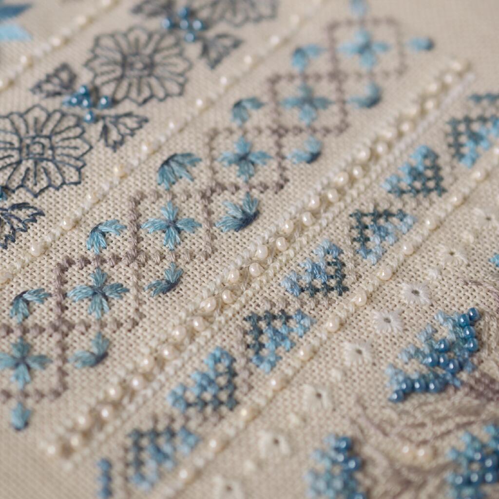 Набор для вышивания крестиком Х-510 "Волошковые узоры" 11*26 см, TelaArtis 4