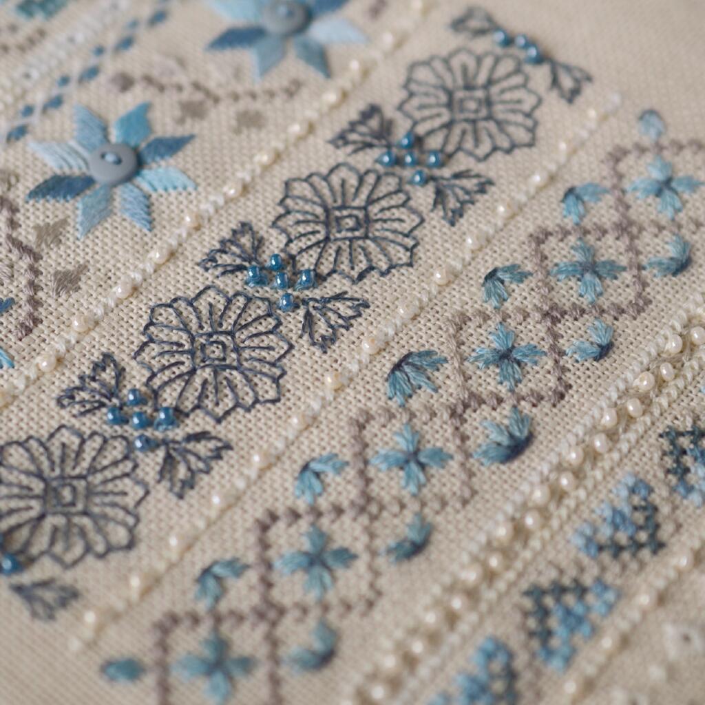 Набор для вышивания крестиком Х-510 "Волошковые узоры" 11*26 см, TelaArtis 5