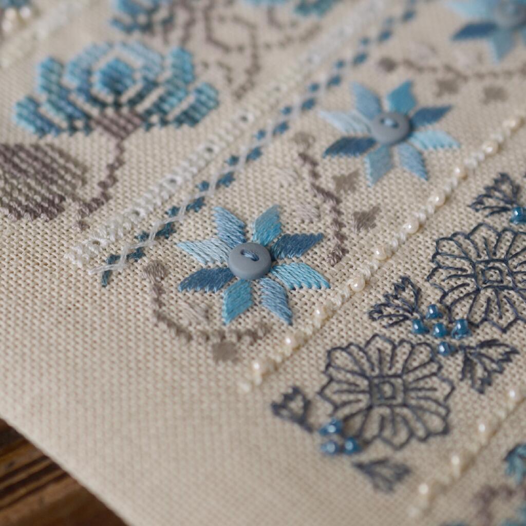 Набор для вышивания крестиком Х-510 "Волошковые узоры" 11*26 см, TelaArtis 6