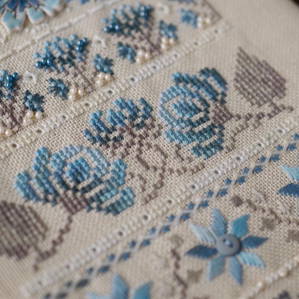 Набор для вышивания крестиком Х-510 "Волошковые узоры" 11*26 см, TelaArtis 7