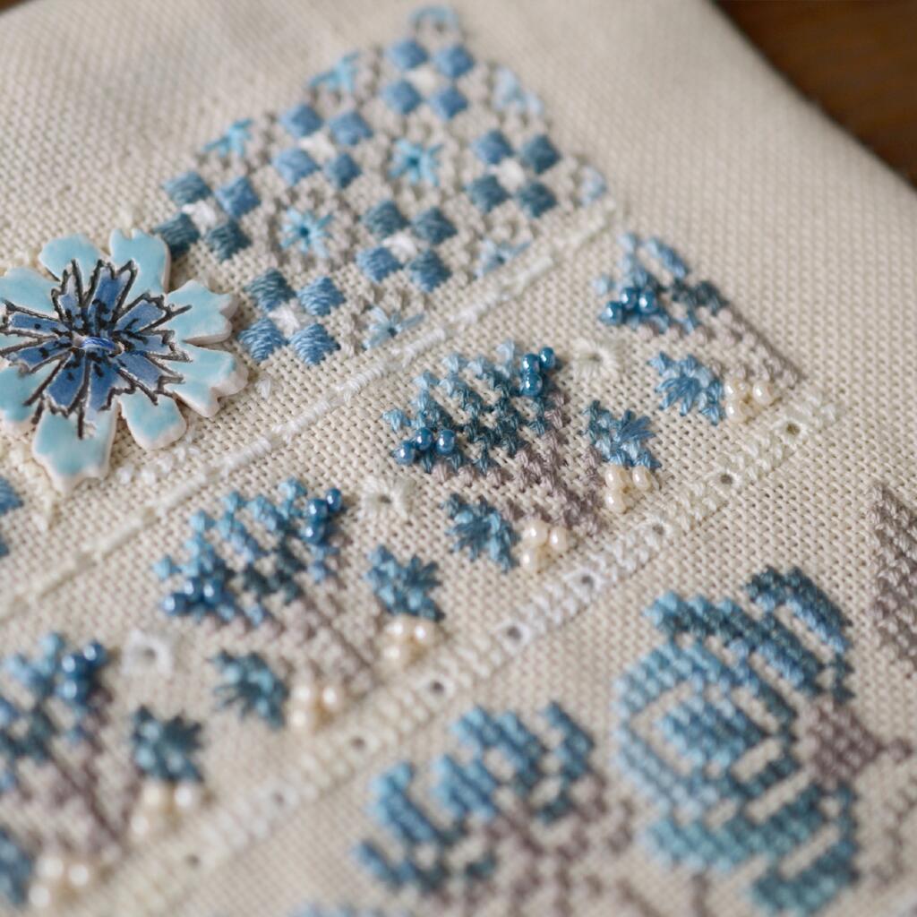 Набор для вышивания крестиком Х-510 "Волошковые узоры" 11*26 см, TelaArtis 8