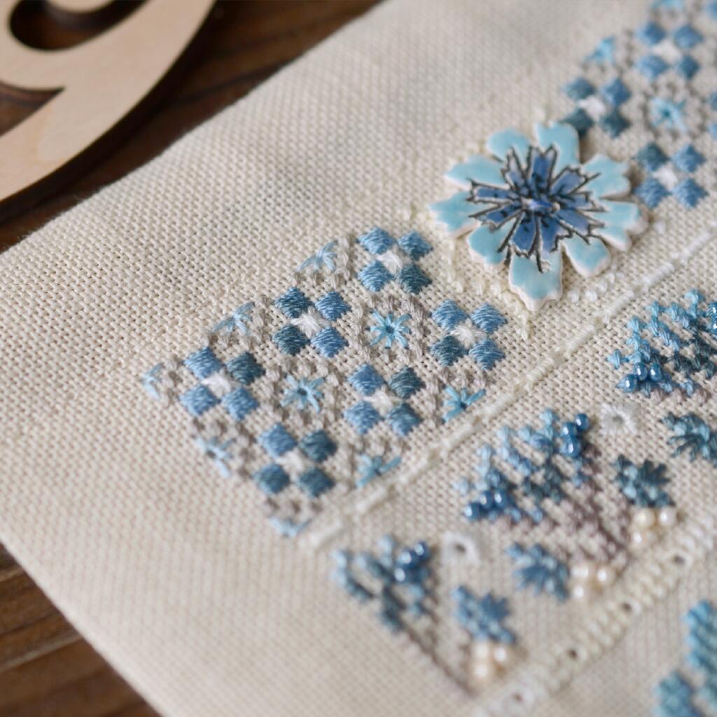 Набор для вышивания крестиком Х-510 "Волошковые узоры" 11*26 см, TelaArtis 9