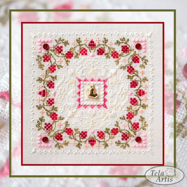 Набор для вышивания крестиком Х-604 "Малиновый зефир" 12,5*12,5 см, TelaArtis