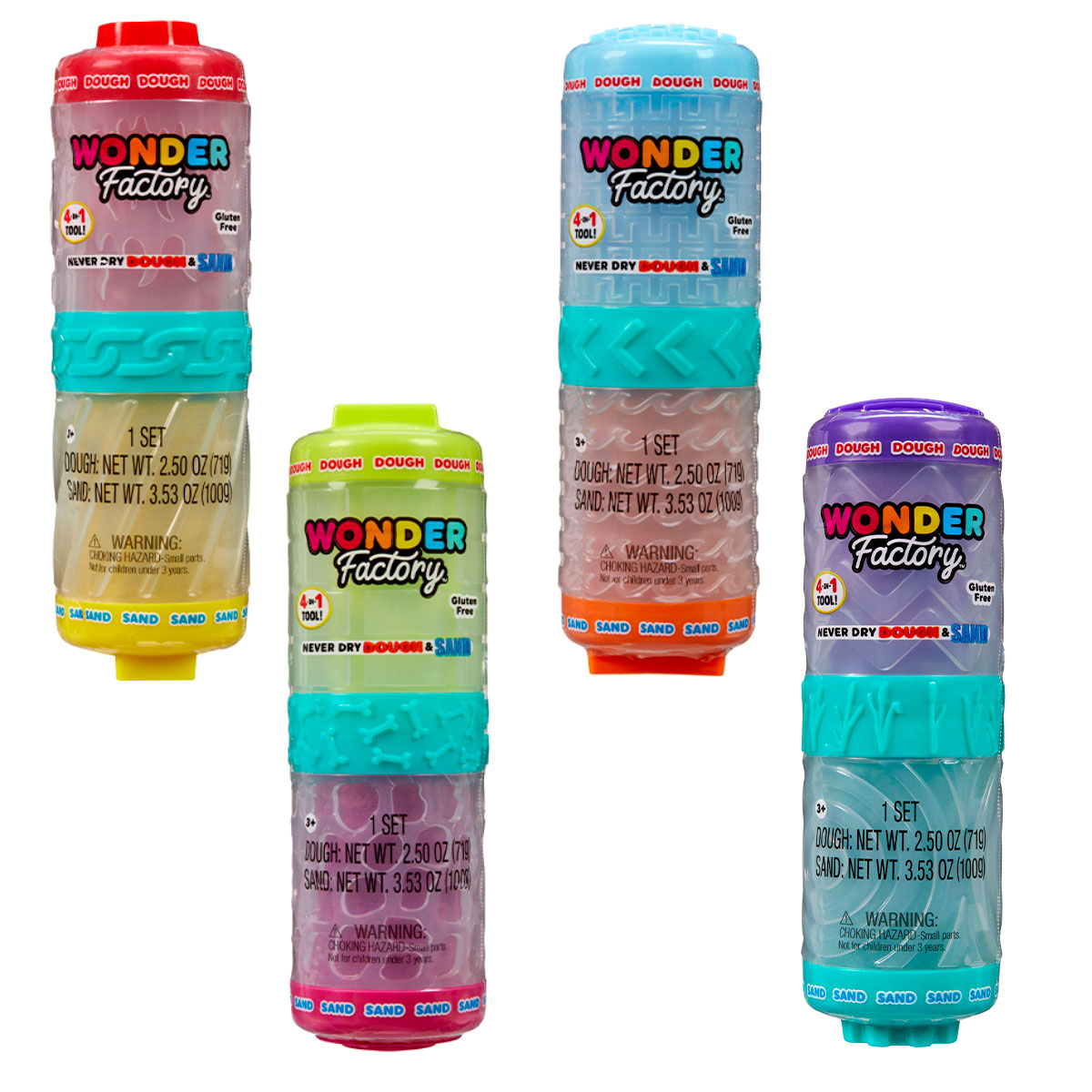Набір для ліплення 2-В-1 WONDER FACTORY – ЯСКРАВИЙ СТАРТ: МАСА ДЛЯ ЛІПЛЕННЯ І ПІСОК (в ас., в дисп), 595304 1