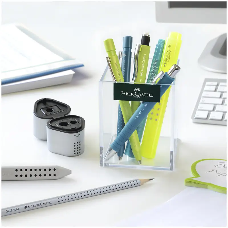 Карандаш чернографитный GRIP2001 В с резинкой, серый, 117201, Faber-Castell 5