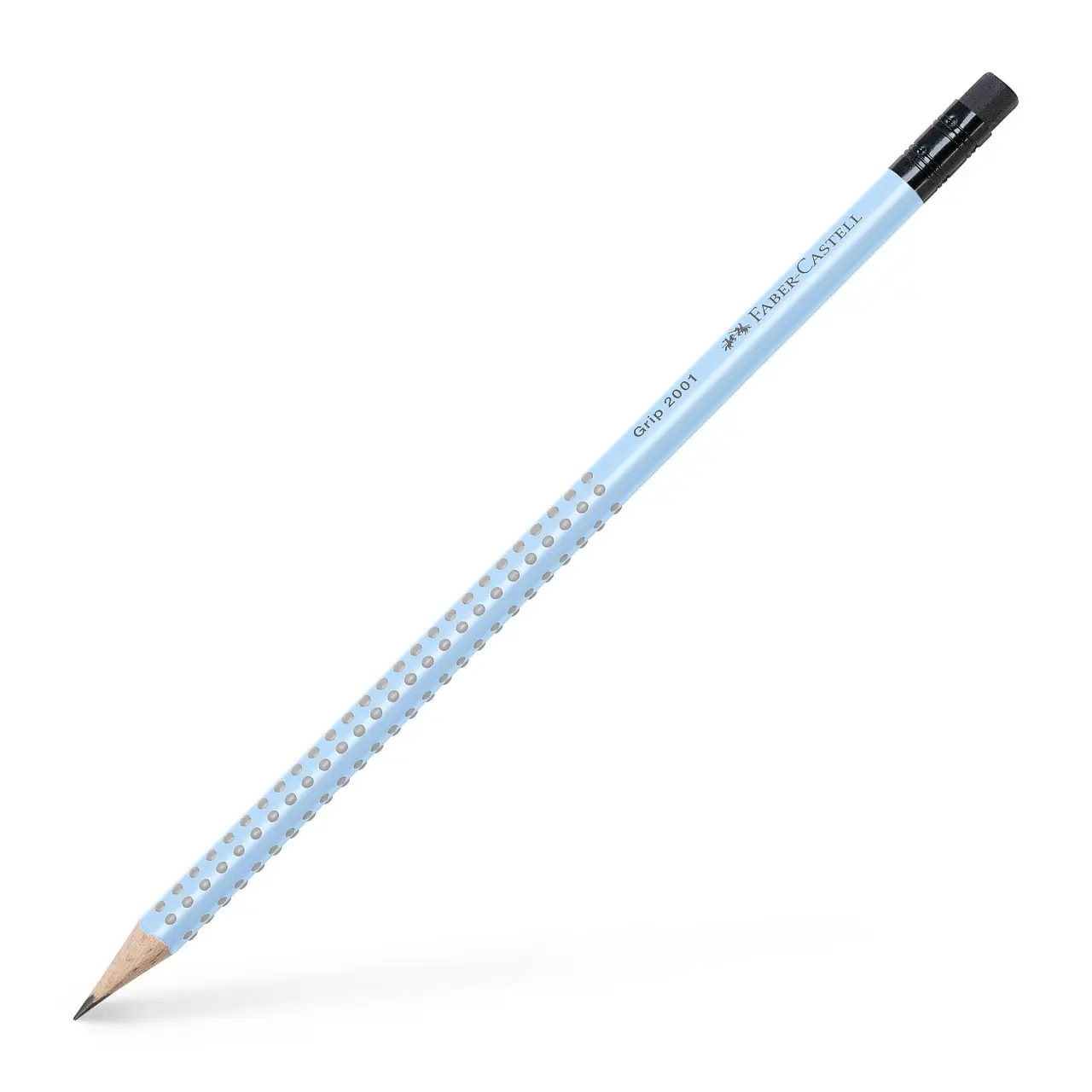 Карандаш чернографитный GRIP2001 В с резинкой SKY BLUE, 217274 Faber-Castell