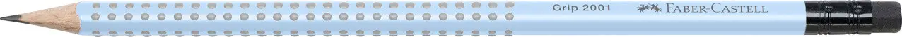 Карандаш чернографитный GRIP2001 В с резинкой SKY BLUE, 217274 Faber-Castell 1