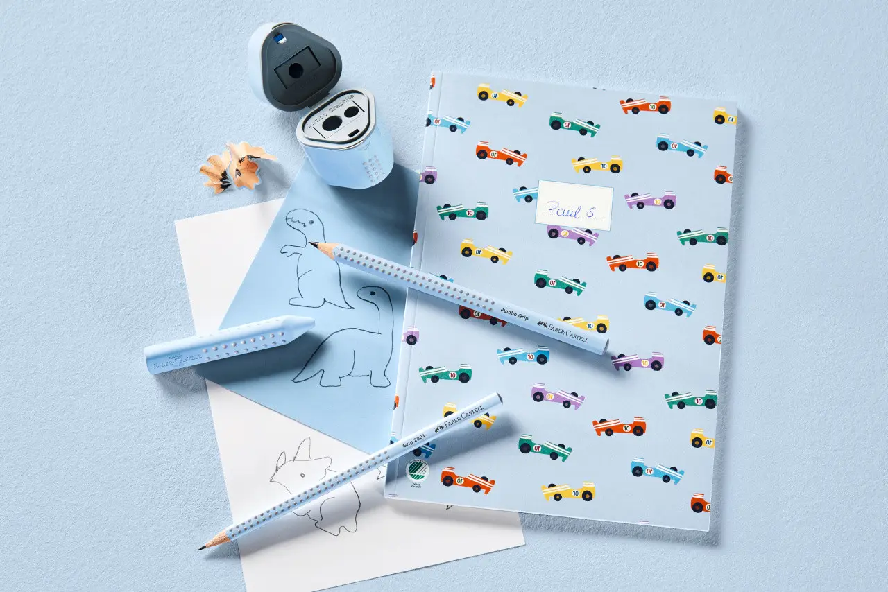 Карандаш чернографитный GRIP2001 В с резинкой SKY BLUE, 217274 Faber-Castell 7