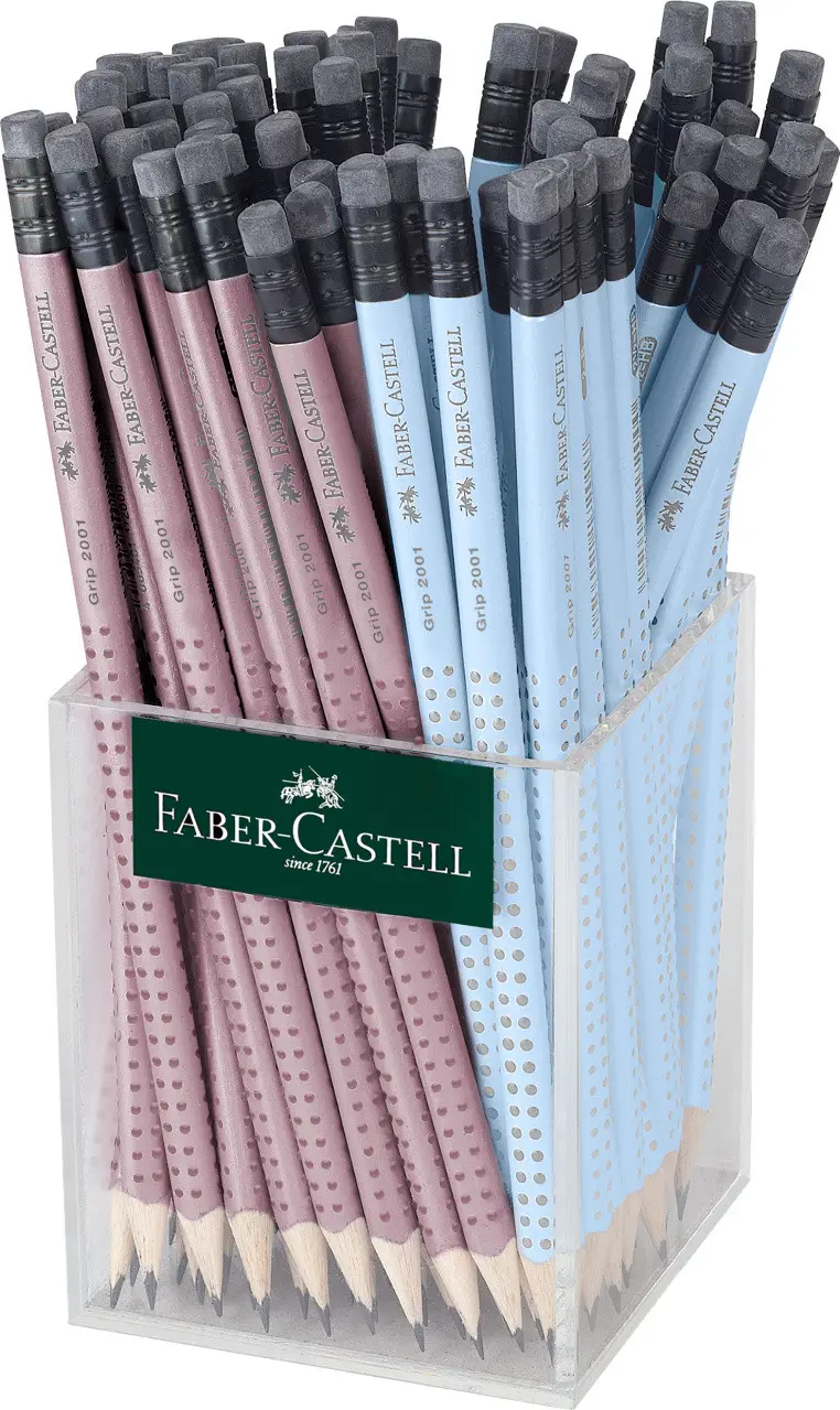 Карандаш чернографитный GRIP2001 В с резинкой SKY BLUE, 217274 Faber-Castell 8