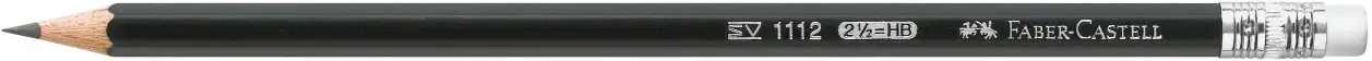 Карандаш чернографитный НВ черный с резинкой, 111200/1112, Faber-Castell 1