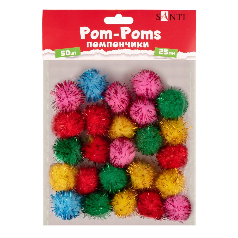 Набір помпонів з люрексом, мікс, 52536317
