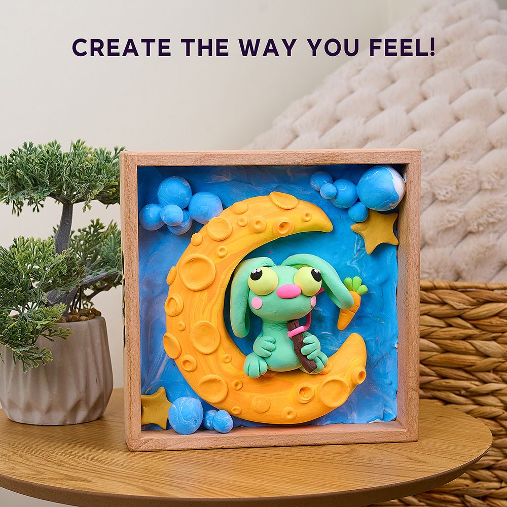 Набір для створення об`ємної картини Wood&Craft Зроби сам Маленькі світи "Заєць на місяці" 21*21 см, 20032 3