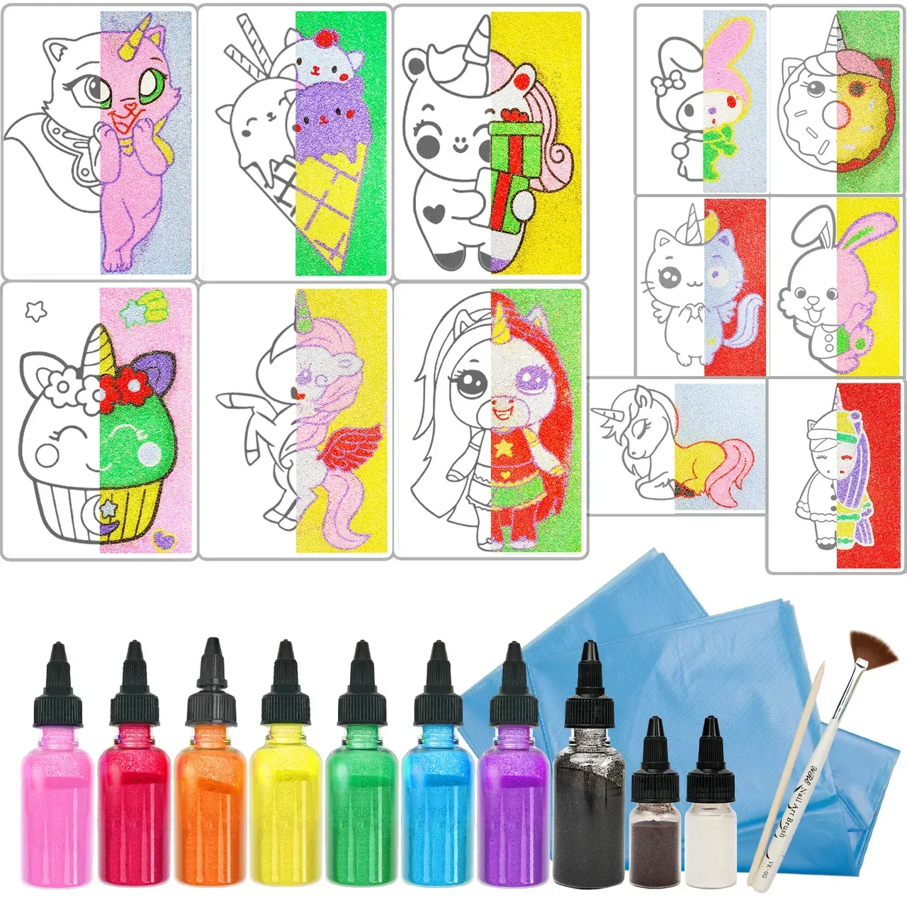 Дитячий набір для творчості "Картина з піску Sand Art 12 в 1", KP-008