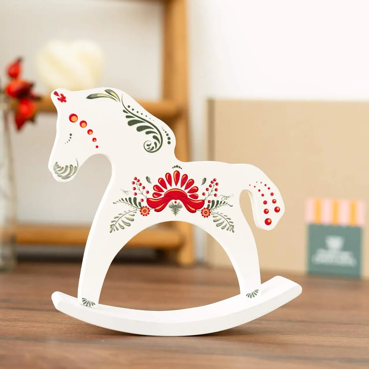 Лошадка-качалка деревянная «Петриковка» (белая)