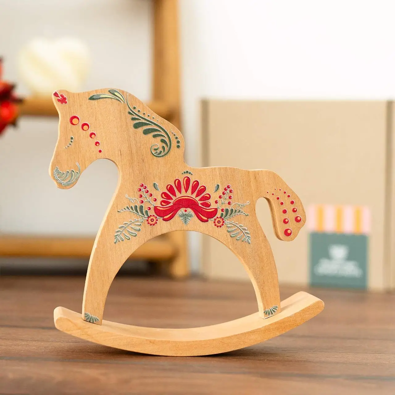 Лошадка-качалка деревянная «Петриковка» (лакированная)