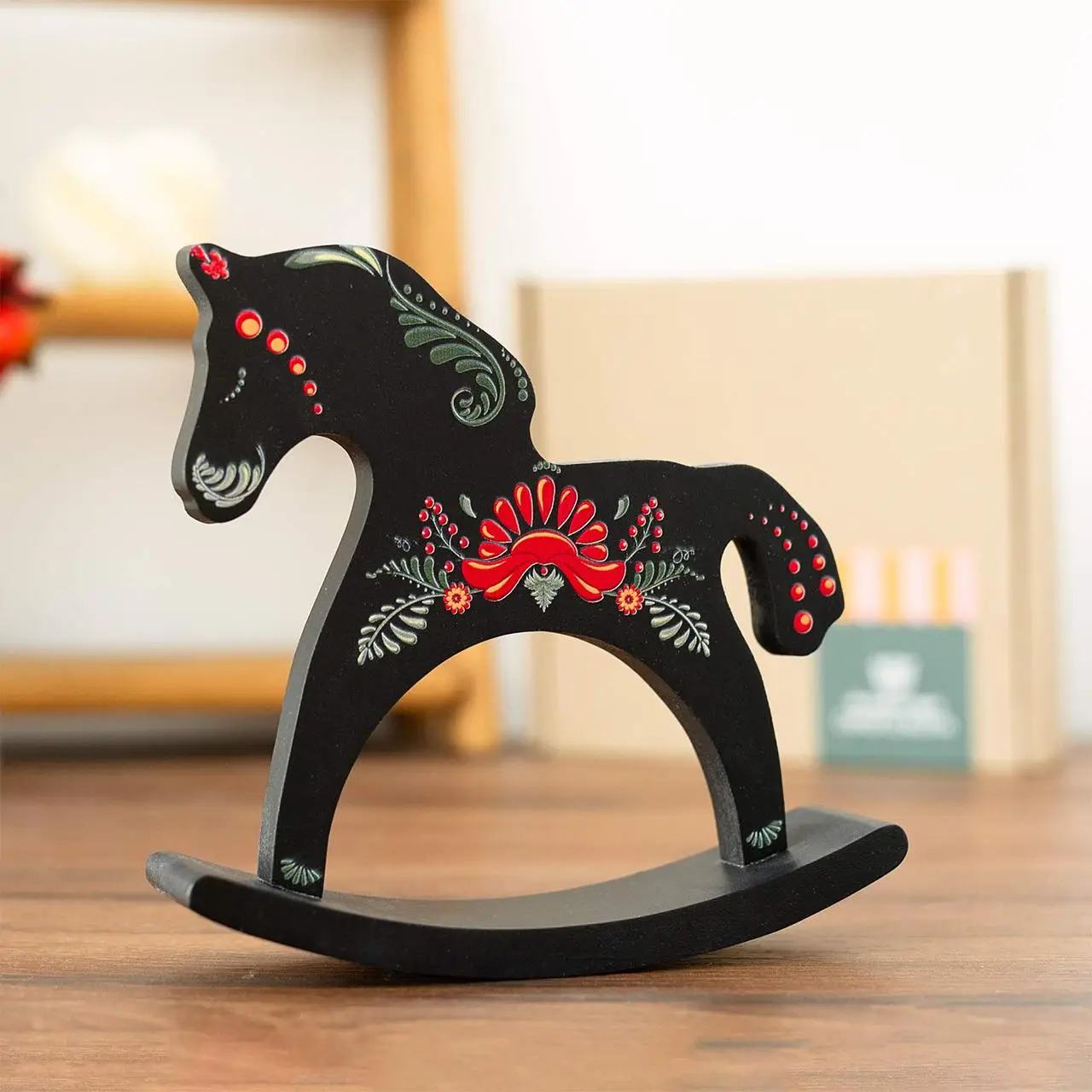Лошадка-качалка деревянная «Петриковка» (черная)