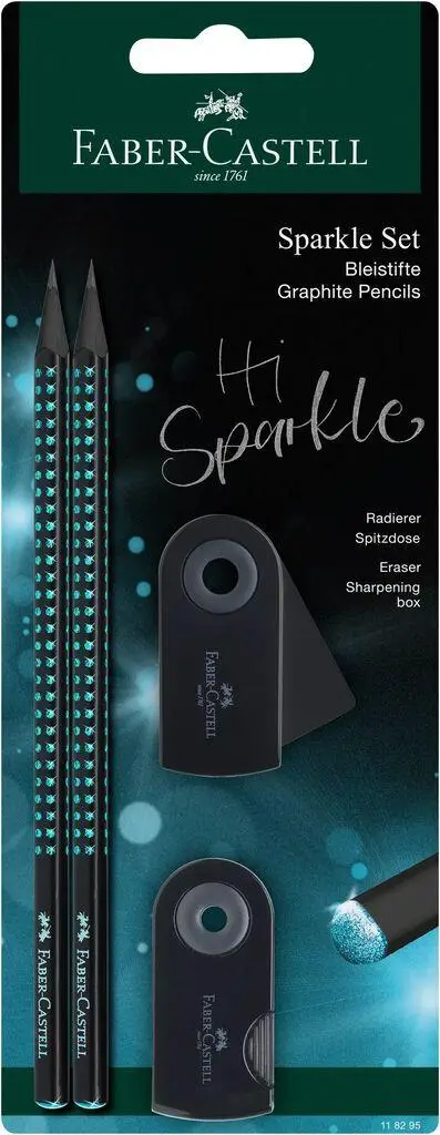 Набор Sparkle Midnight ocean 2 карандаша + резинка + чинка, в блистере, 118295 Faber-Castell