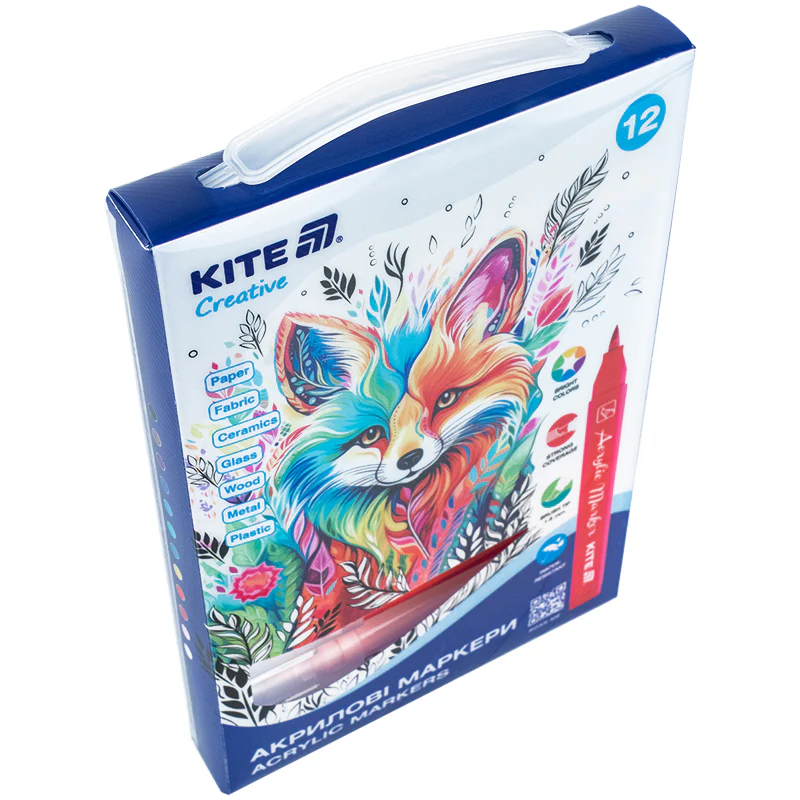 Маркеры-кисти акриловые,12 шт, Kite Creative, K-1159 1