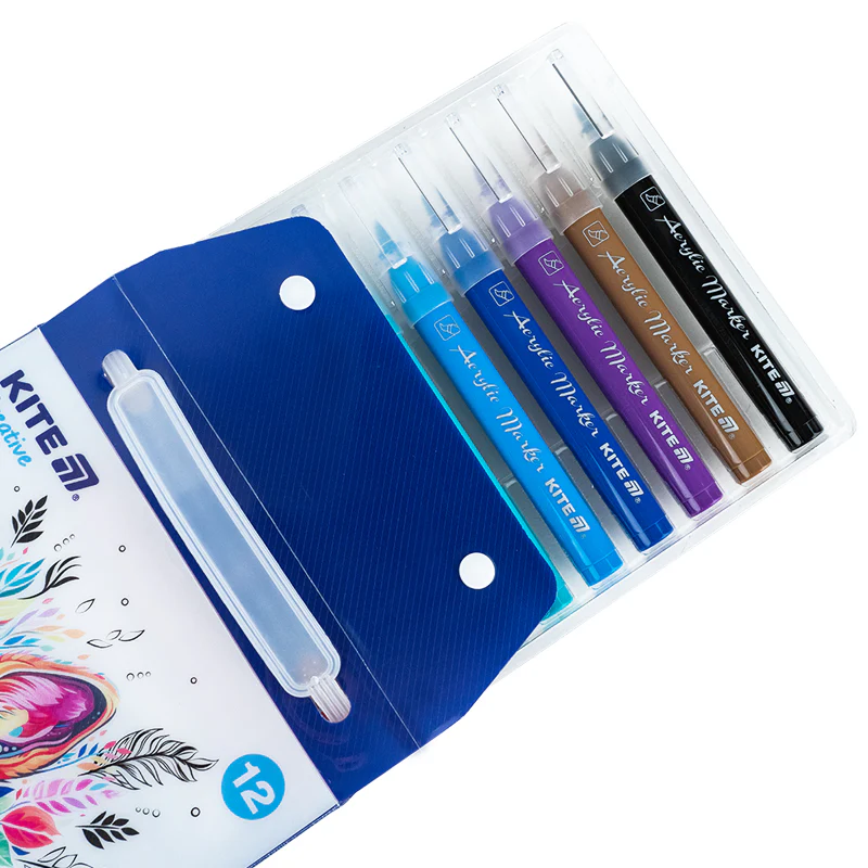 Маркеры-кисти акриловые,12 шт, Kite Creative, K-1159 3