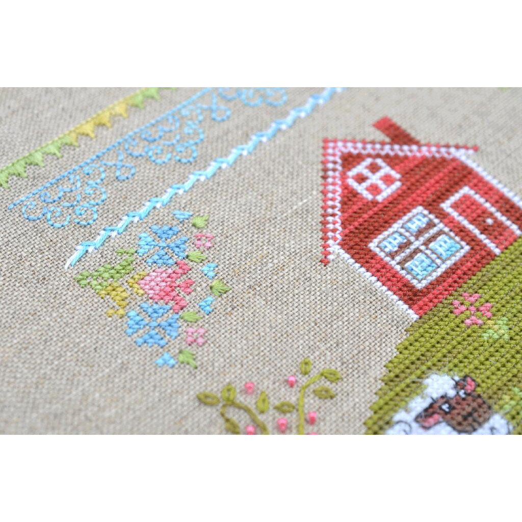 Набор для вышивания крестиком Х-028 "На лугу" 13,5*13,5 см, TelaArtis 4