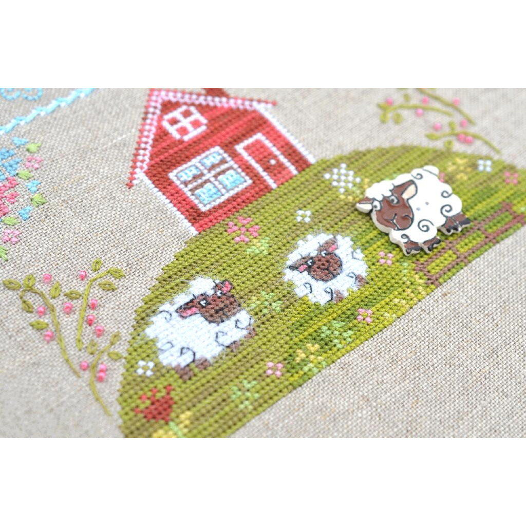 Набор для вышивания крестиком Х-028 "На лугу" 13,5*13,5 см, TelaArtis 5