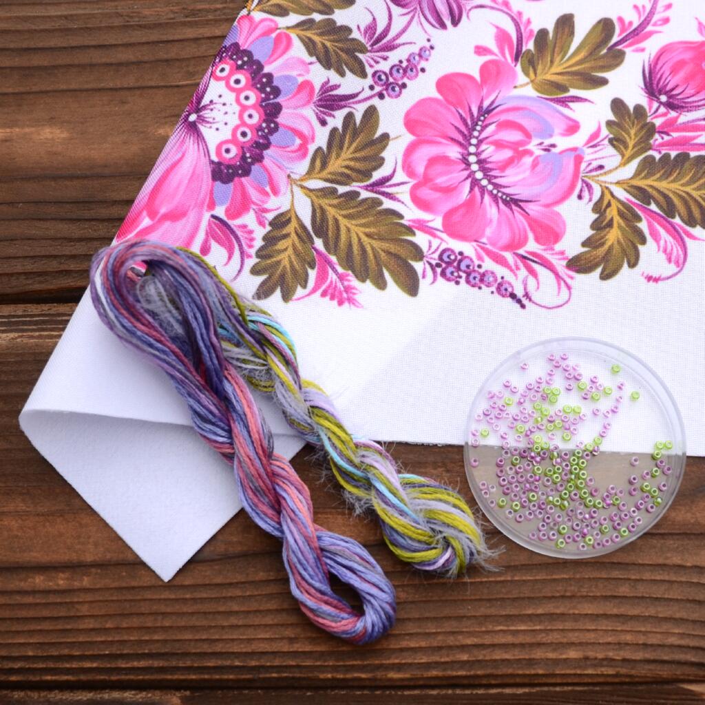 Набор для вышивания крестиком Х-051 "Петриковка. Красота (Одуд)" 11*11 см, TelaArtis 6