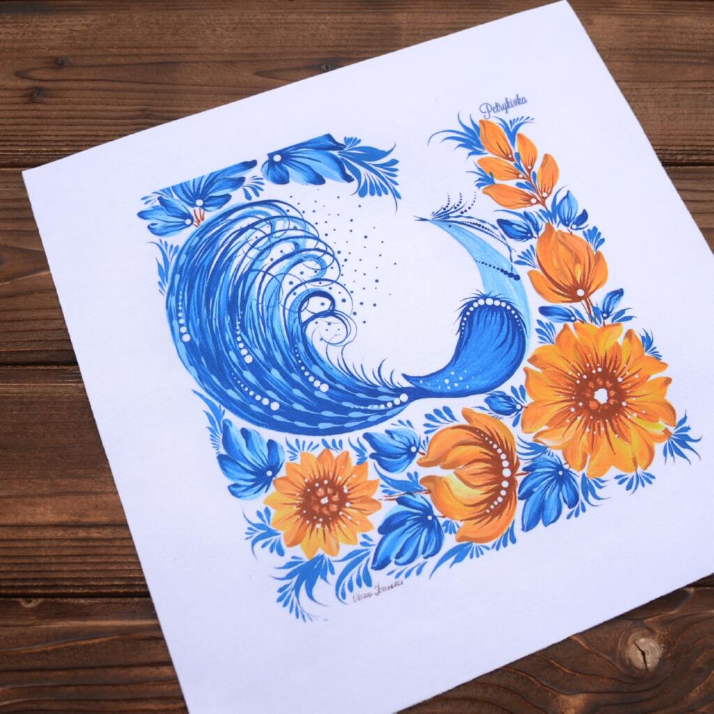 Набор для вышивания крестиком Х-052 "Петриковка. Воля (желто-голубая)" 11*11 см, TelaArtis 1